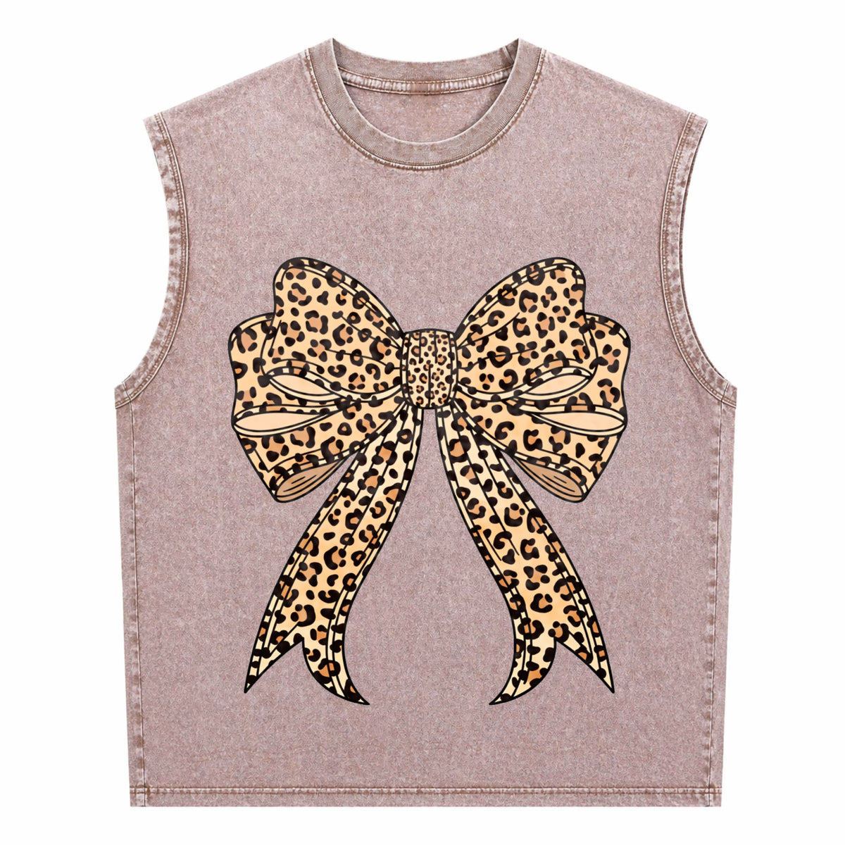 Coquette Bow Leopard For Aesthetic Girly Men's Washed Tank Top