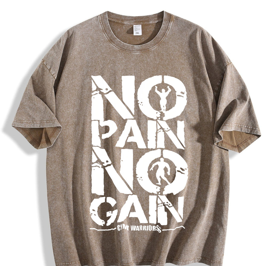 No Pain No Gain Gym Vintage Washed T-Shirt product image 3