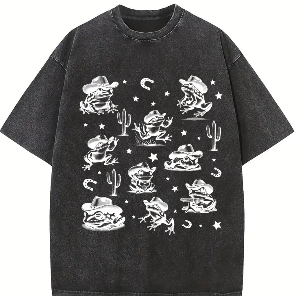 Cowboy Frogs Western Vintage Washed T-Shirt product image 2