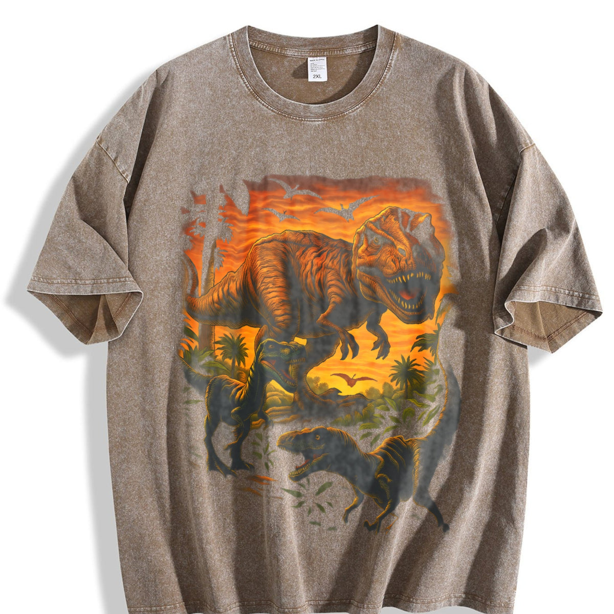 T-rex Dinosaur Vintage Washed T-Shirt product image 3