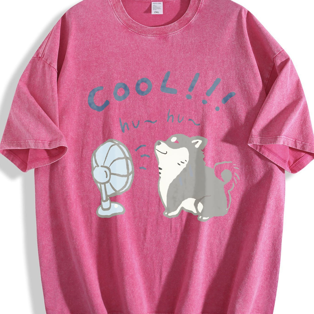 Cool Husky with a Fan Vintage Washed T-Shirt product image 5