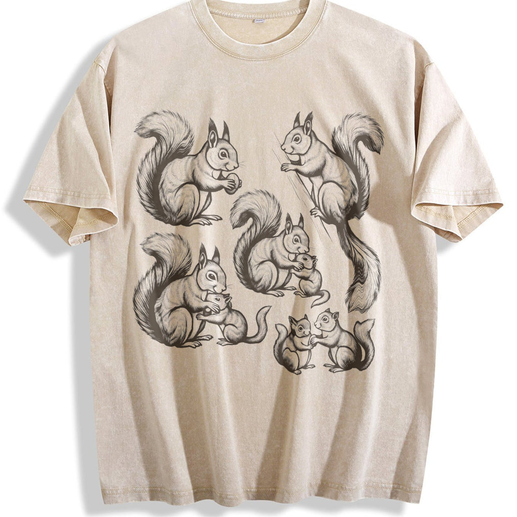 Squirrel 90s Tattoo Vintage Washed T-Shirt product image 1