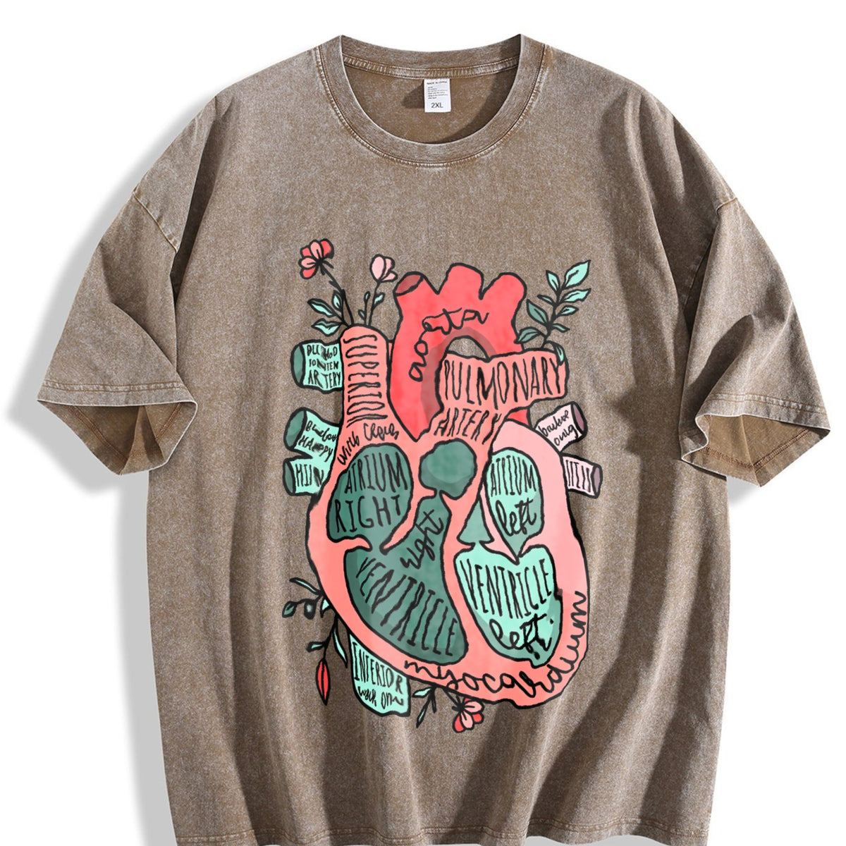 Anatomical Heart Vintage Washed T-Shirt product image 3