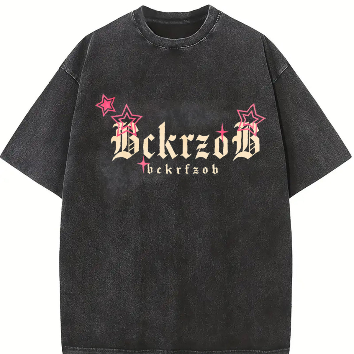 Dark Grey Gothic Lettering Front Vintage Washed T-Shirt product image 2