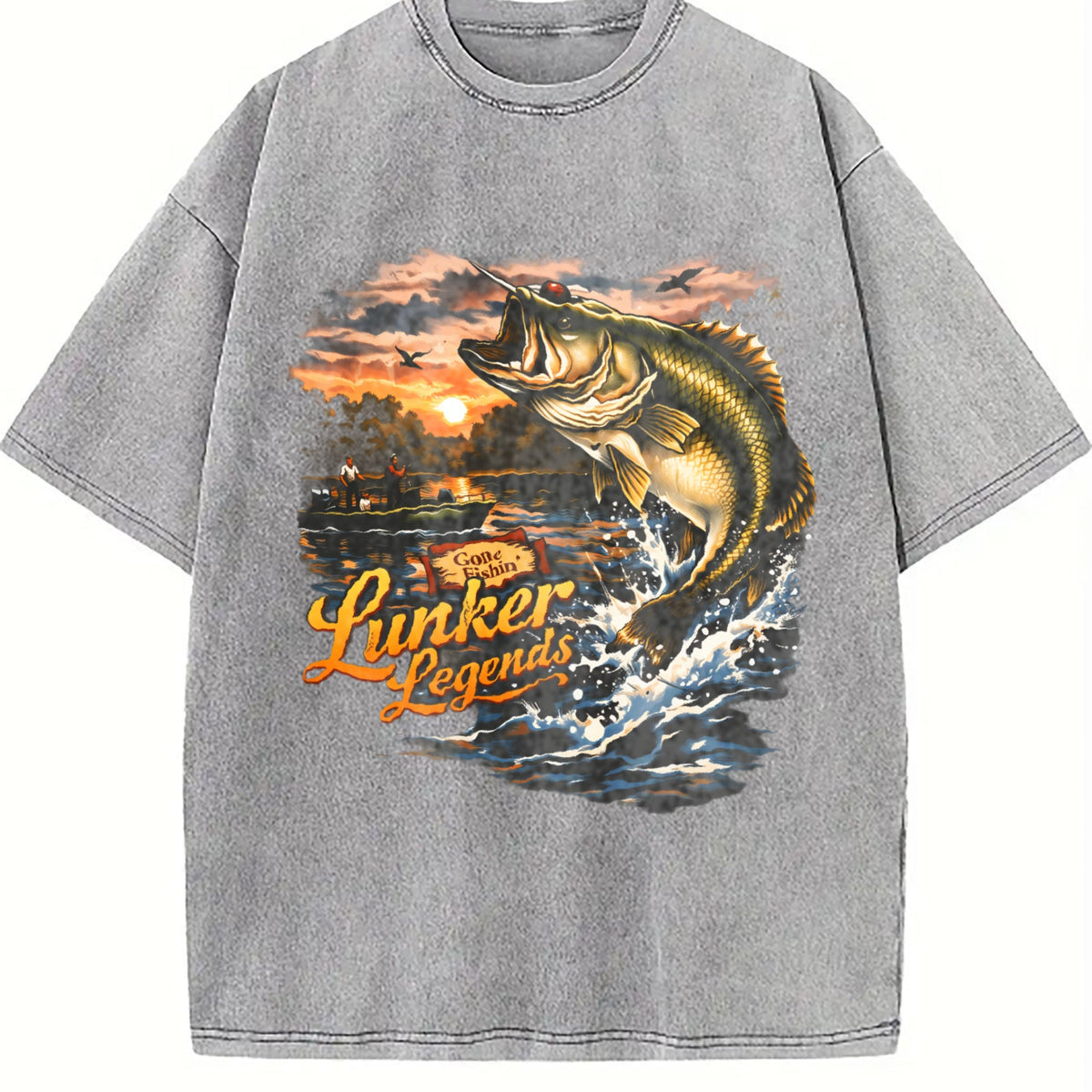Lunker Legends Fishing 90s Vintage Washed T-Shirt product image 5
