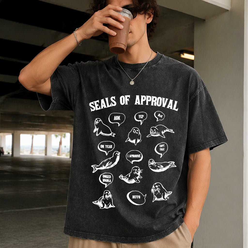 Funny Seals Of Approval Vintage Washed T-Shirt product image 2