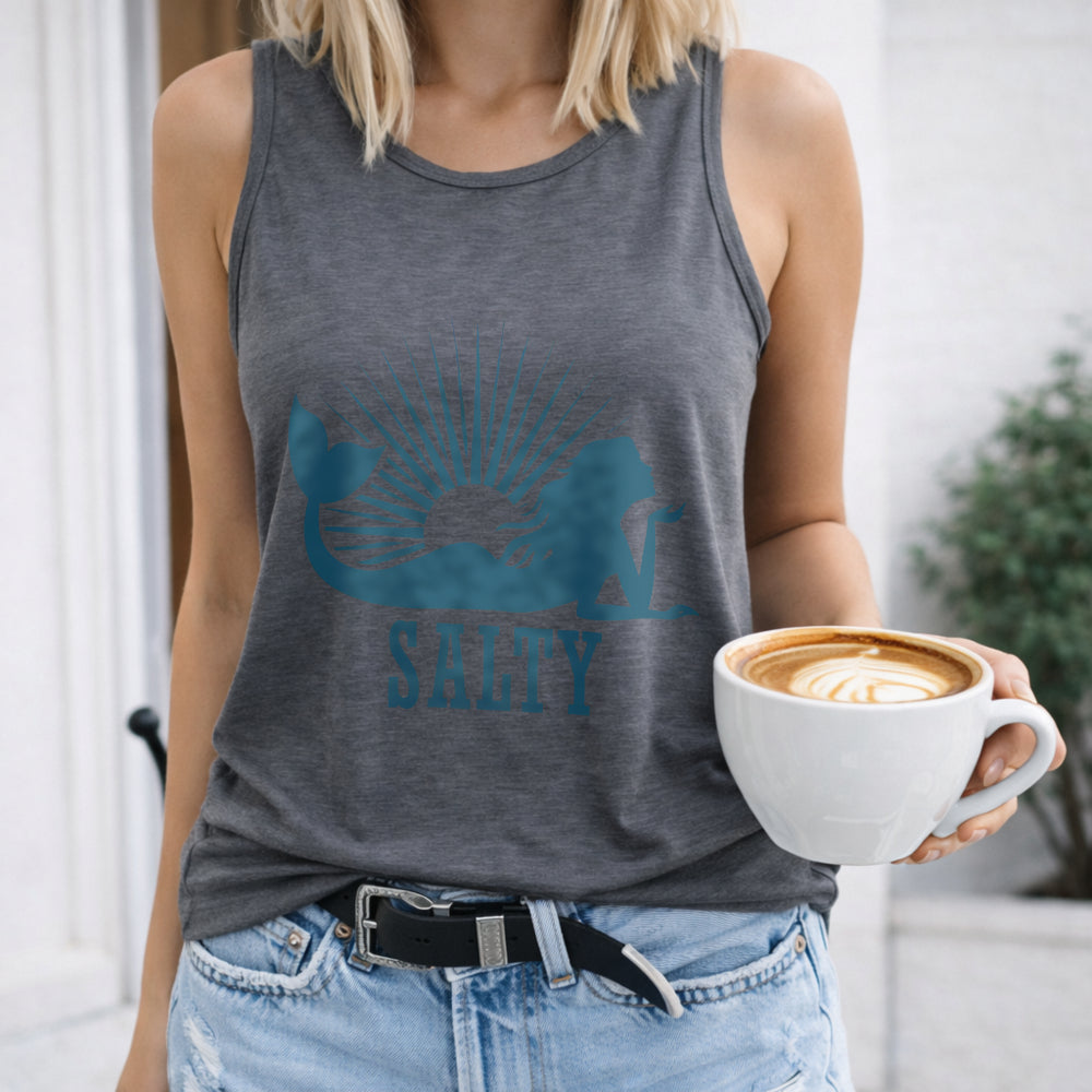 Salt I-shaped - Vibrant Red With Teal Lettering Women's Tank Top