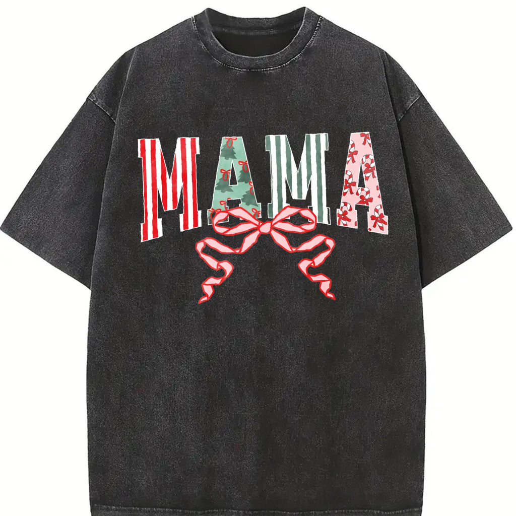 Christmas Mama Vintage Washed T-Shirt product image 2