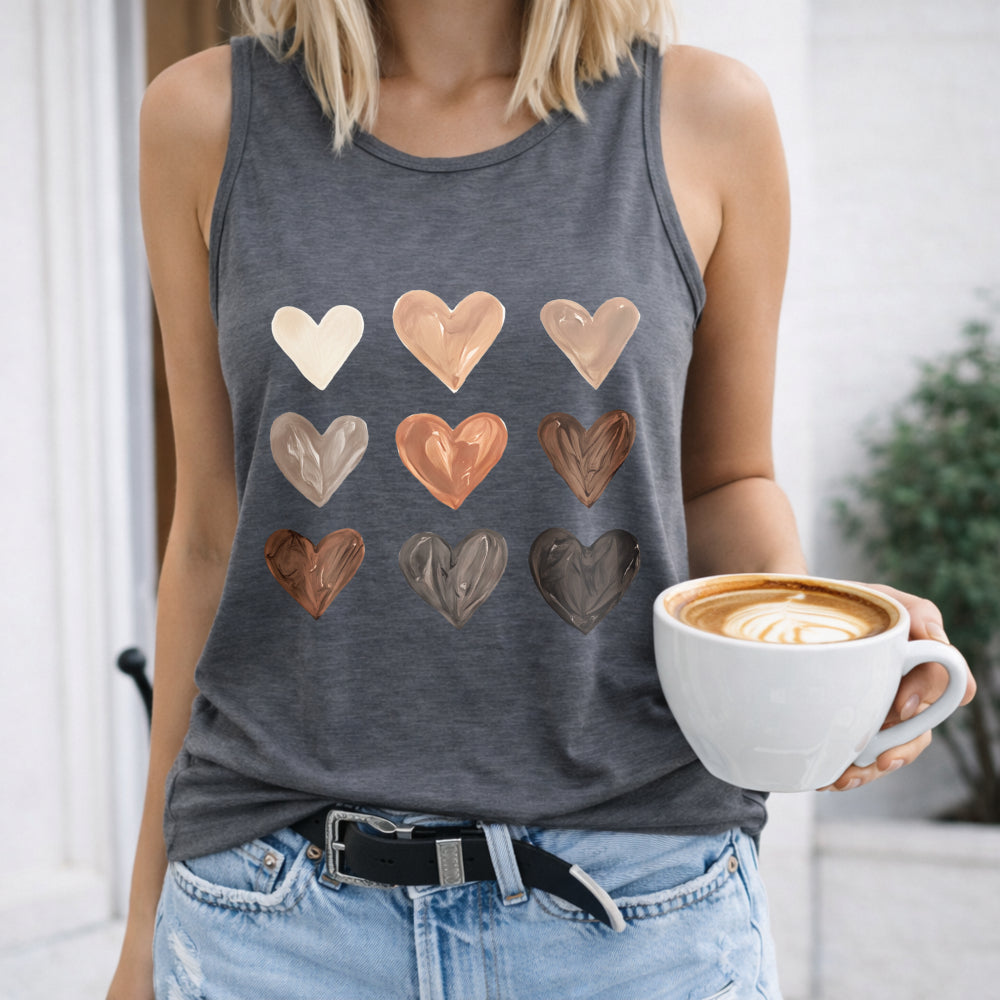 Cartoon Nine Hearts Women's Tank Top