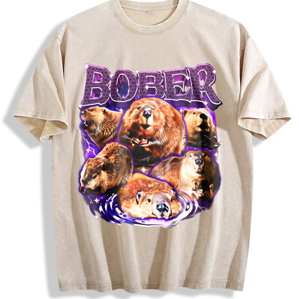 Bober Meme Vintage Washed T-Shirt product image 1