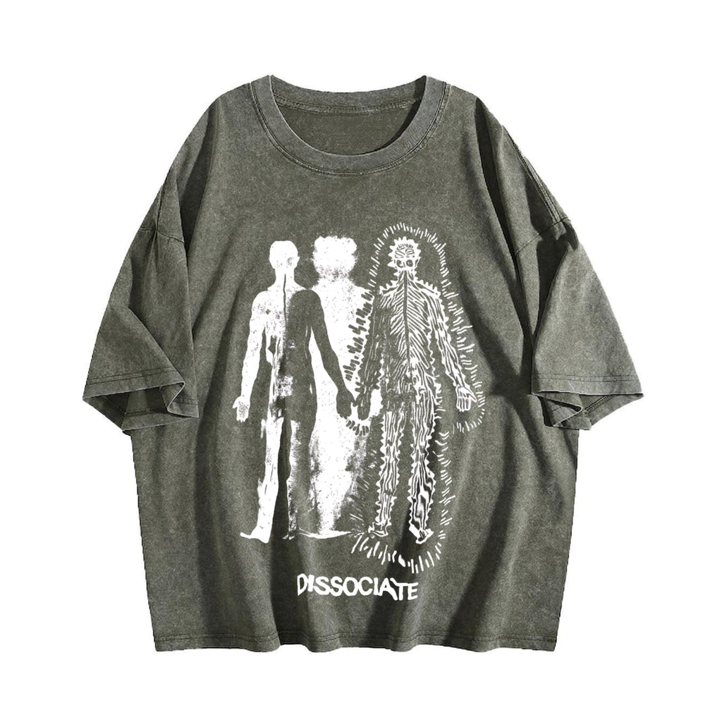 Dissociate Dissociative Portrait Vintage Washed T-Shirt product image 4