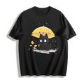 Black Cat under a Yellow Umbrella Cotton T-Shirt product image 1
