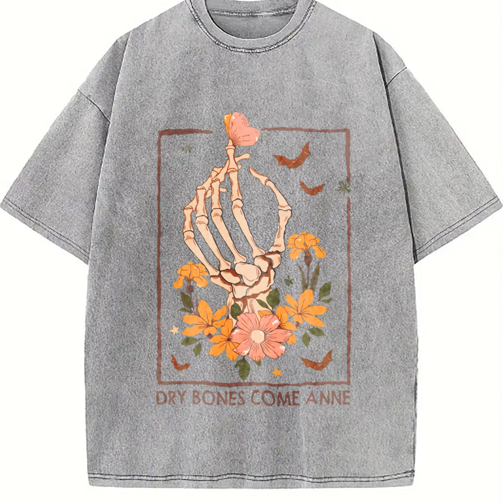 Y2K A Skeleton Hand Grasping A Heart And Flowers Vintage product image 5