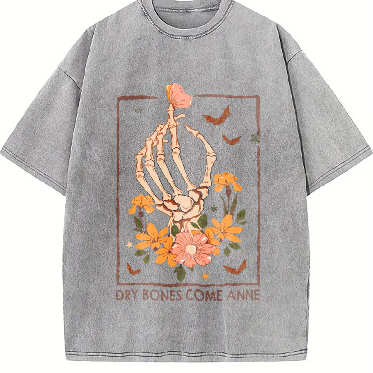 Y2K A Skeleton Hand Grasping A Heart And Flowers Vintage product image 5