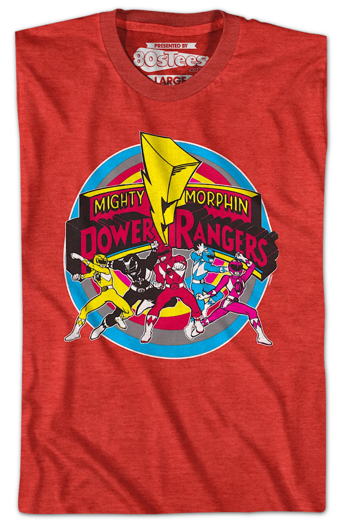 Circle Action Poses Mighty Morphin Power Rangers T-Shirt product image 2