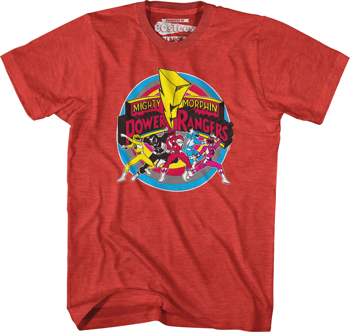 Circle Action Poses Mighty Morphin Power Rangers T-Shirt product image 1