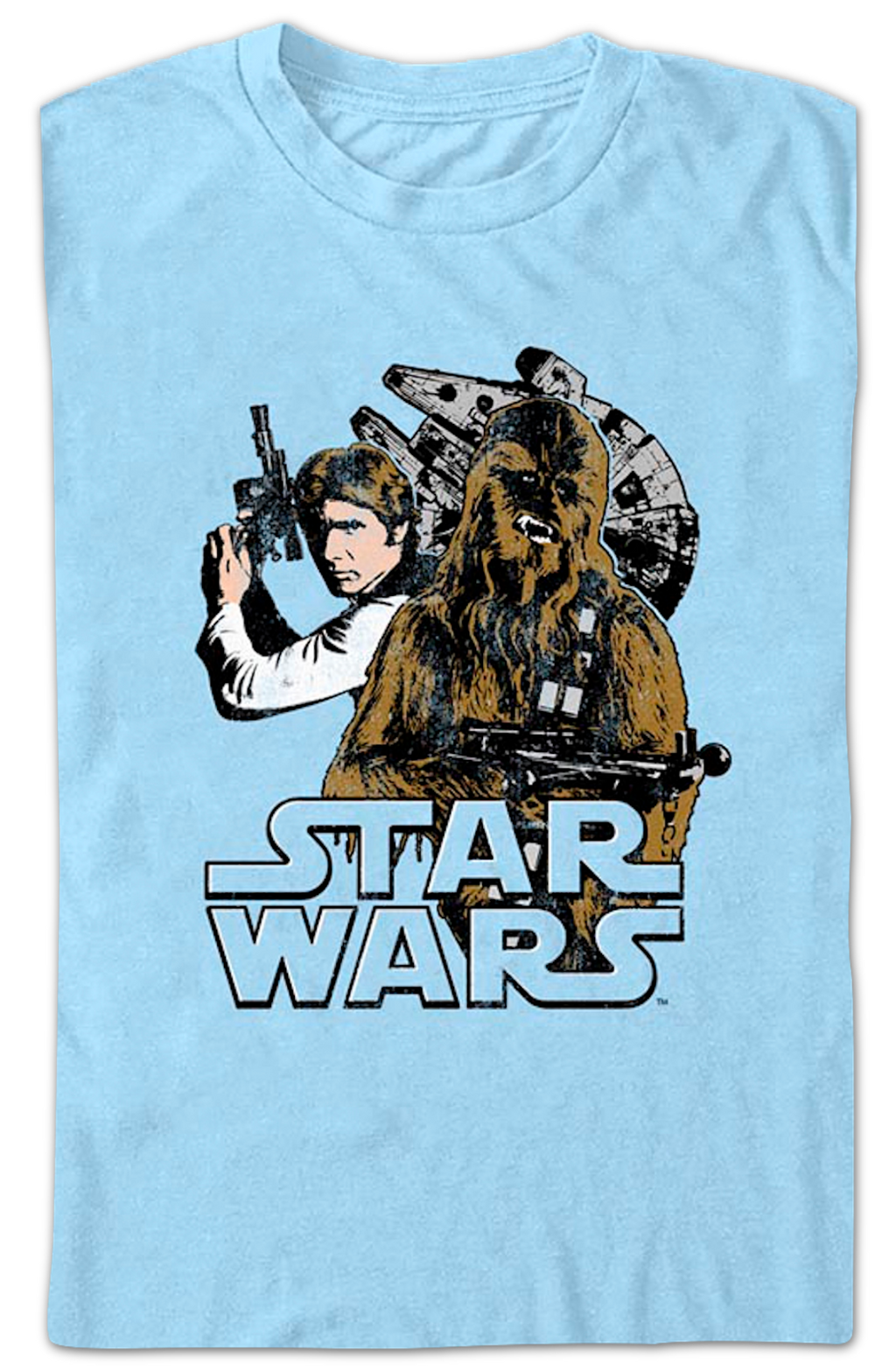 Co-Pilots Han Solo and Chewbacca Star Wars T-Shirt product image 2