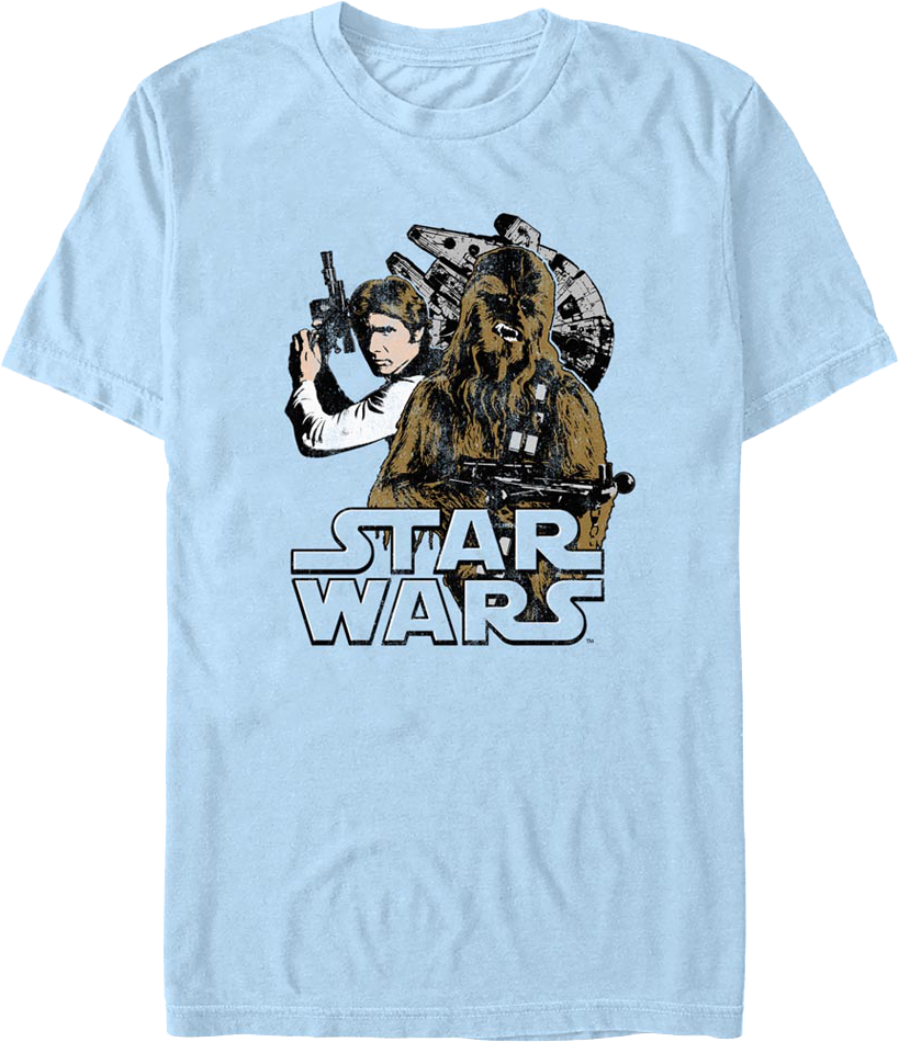 Co-Pilots Han Solo and Chewbacca Star Wars T-Shirt product image 1