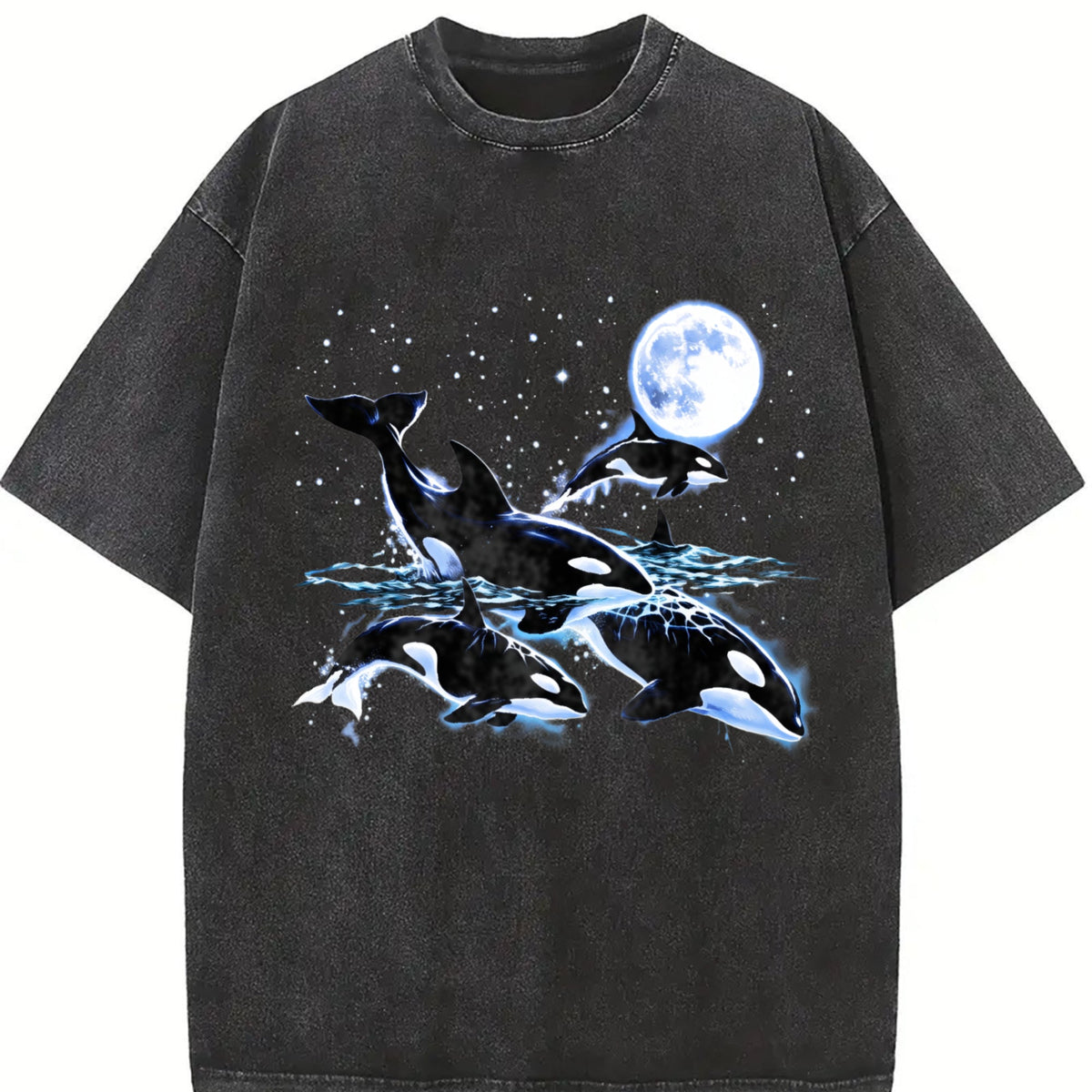 Orca Whale 90s Vintage Washed T-Shirt product image 2
