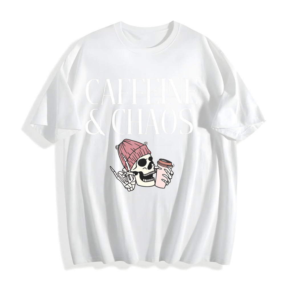 Caffeine And Chaos Aesthetic Cotton T-Shirt product image 2