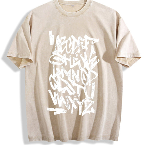 Abstract White Graffiti Lettering Vintage Washed T-Shirt product image 1