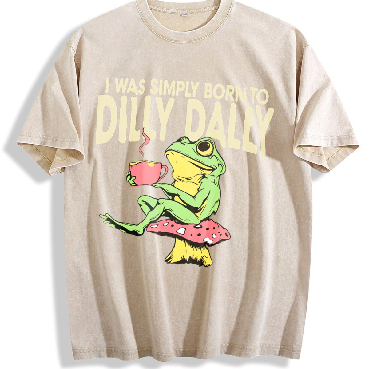 Funny Frog On Mushroom Born To Dilly Dally Meme - Boxy product image 1
