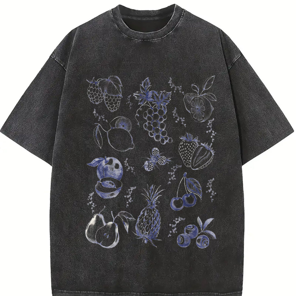 Fruits And Berries 90s Tattoo Vintage Washed T-Shirt product image 2
