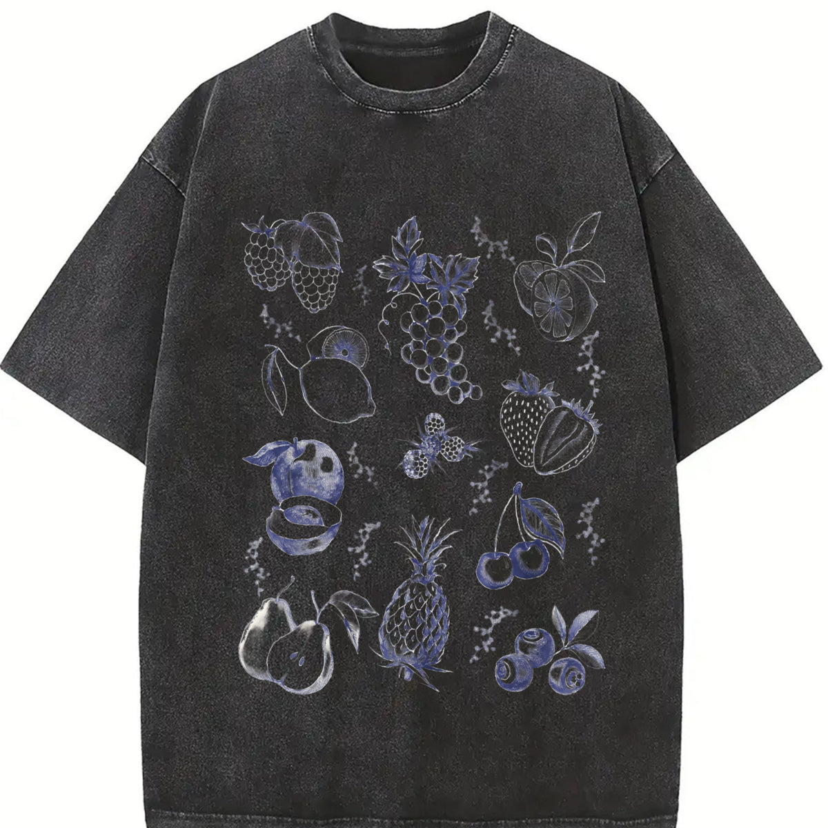 Fruits And Berries 90s Tattoo Vintage Washed T-Shirt product image 2