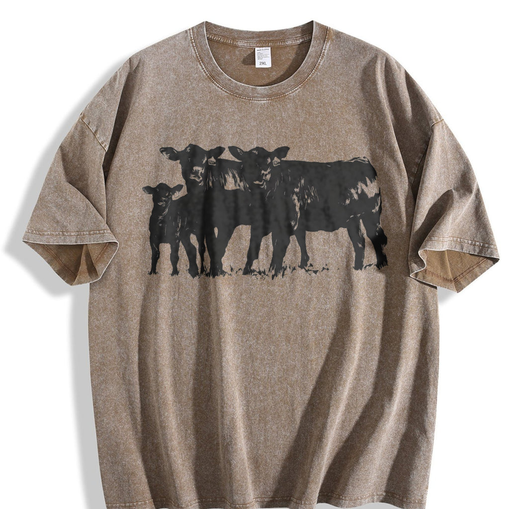 Cute Cow Vintage Washed T-Shirt product image 3