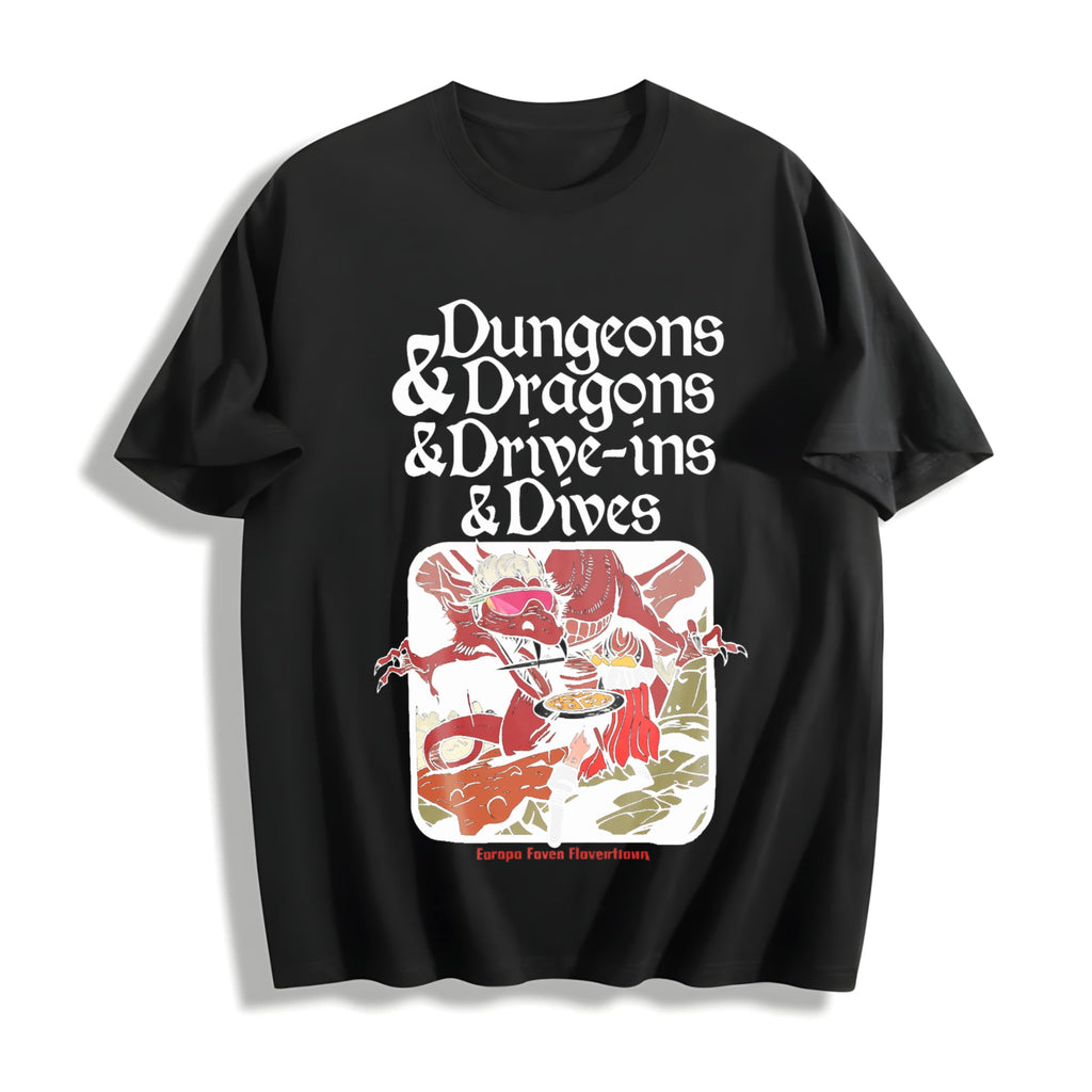 Dungeons And Dragons Drive Ins Dives Funny Cotton T-Shirt product image 1