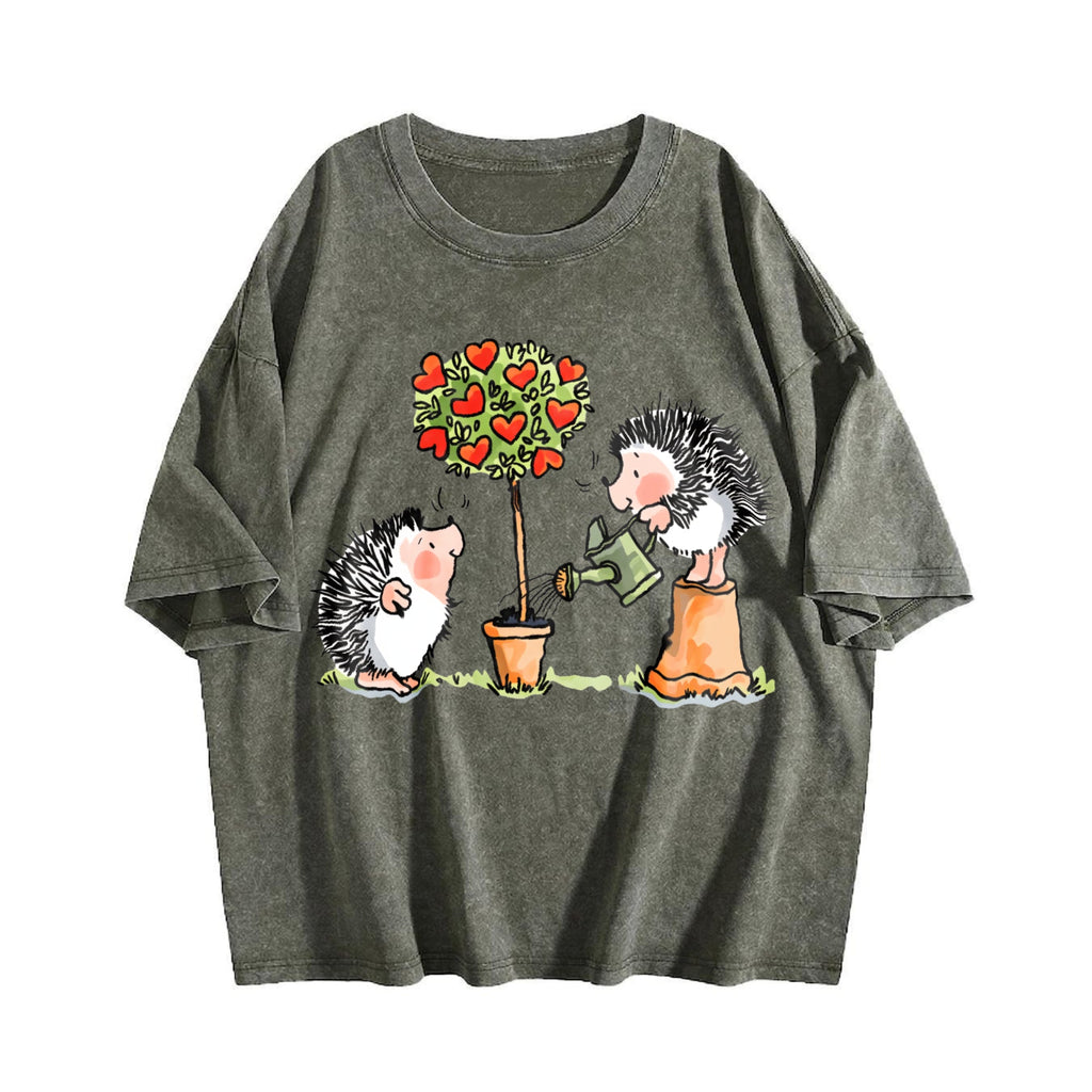 Hedgehog & Hearts - With Love Vintage Washed T-Shirt product image 4
