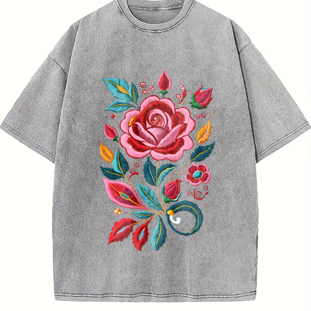Bohemian Floral - Imitation Vintage Washed T-Shirt product image 5