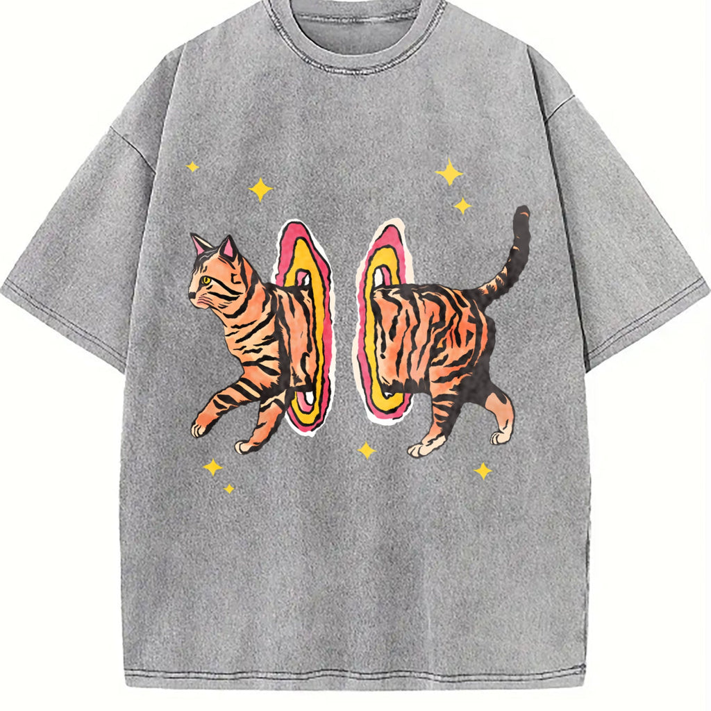 Cool Cat Y2K Harajuku Vintage Washed T-Shirt product image 4