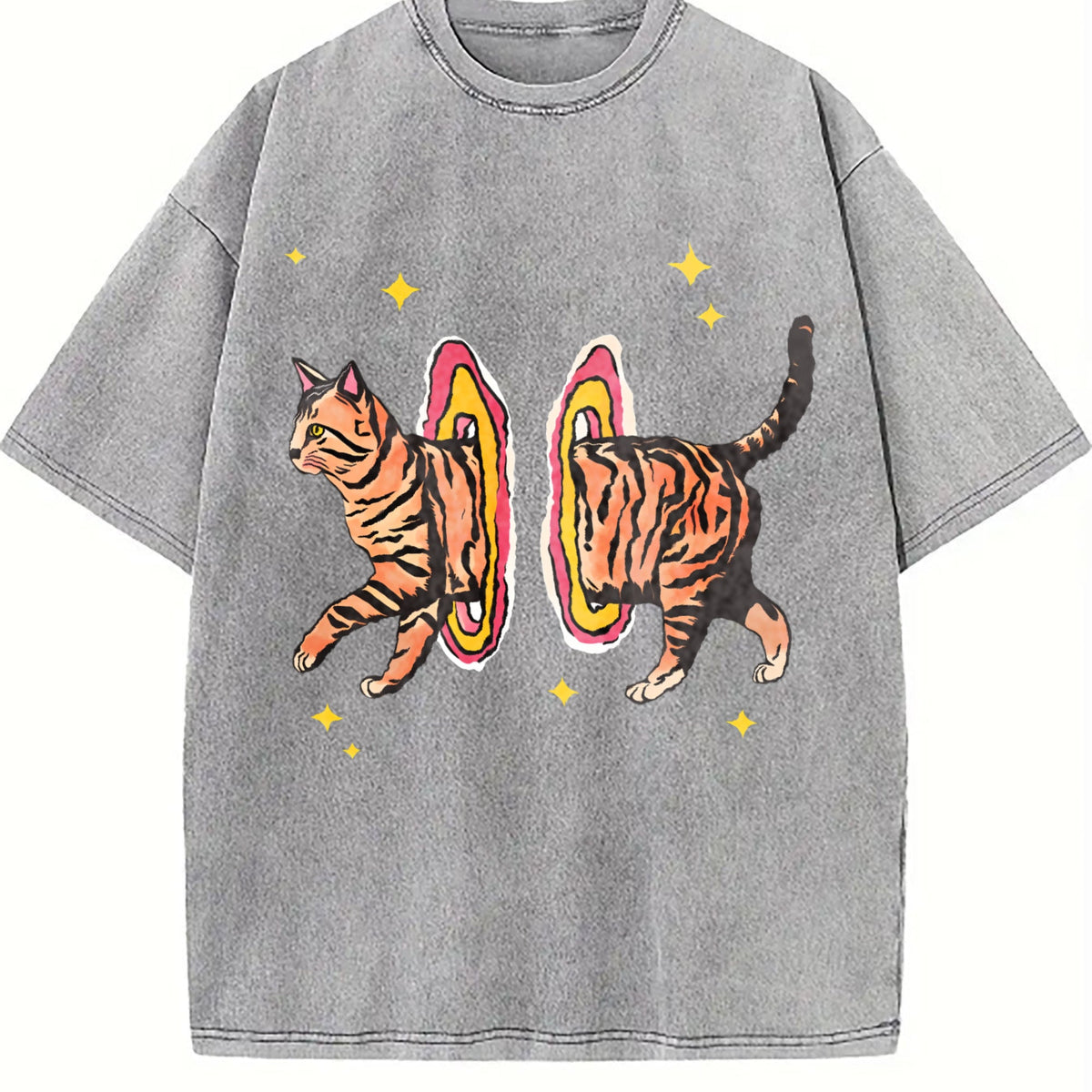 Cool Cat Y2K Harajuku Vintage Washed T-Shirt product image 4