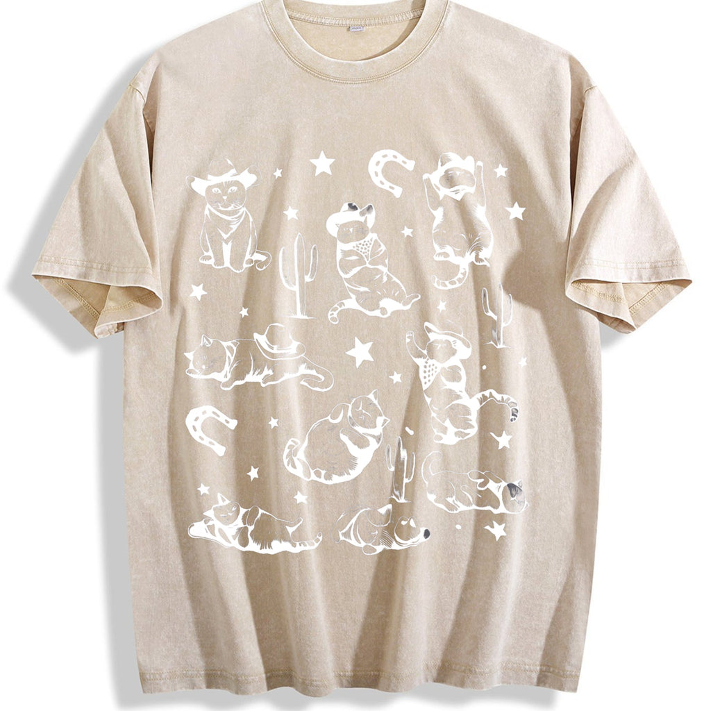 Cowboy Cats And Kittens Western Vintage Washed T-Shirt product image 1