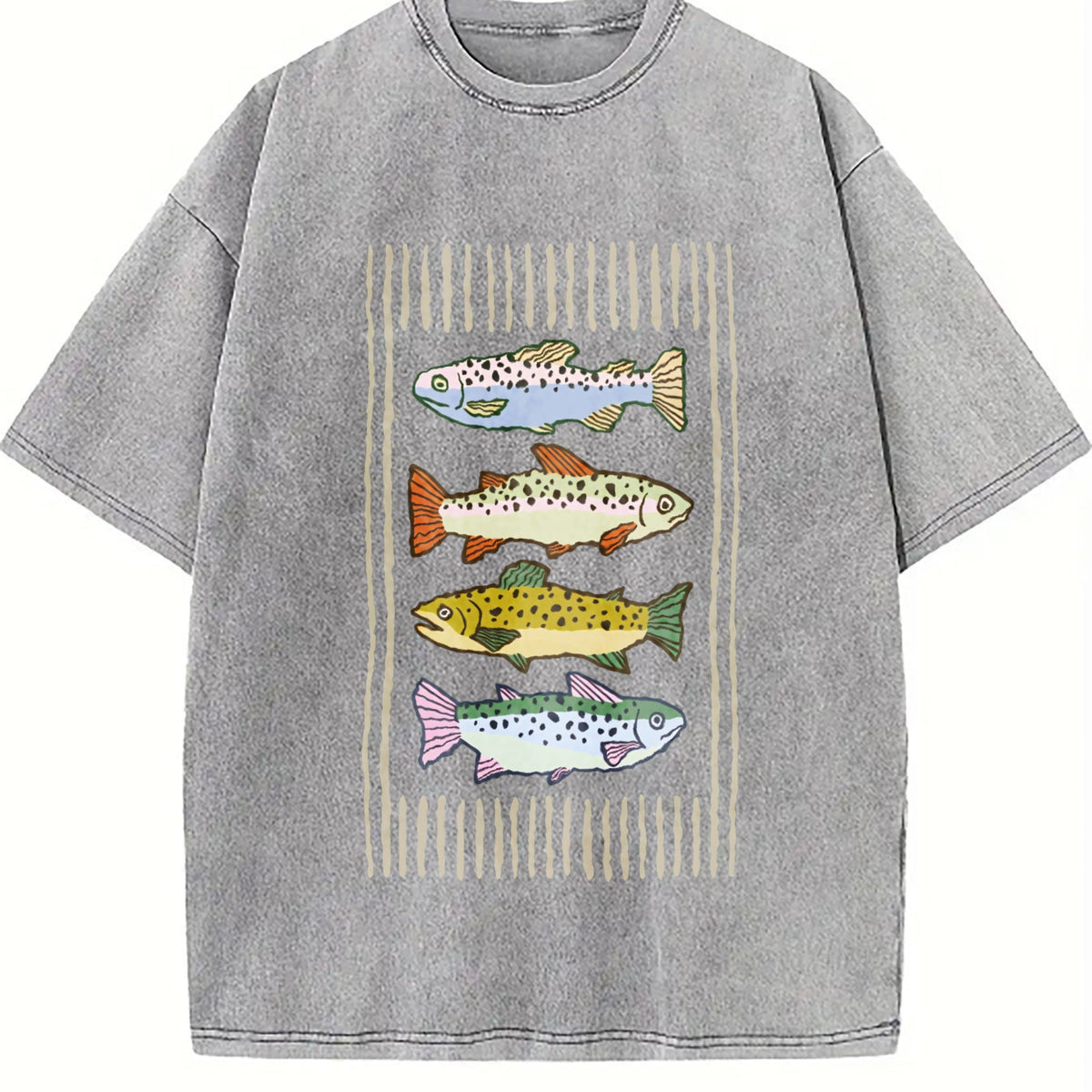Trout Fish Vintage Washed T-Shirt product image 4