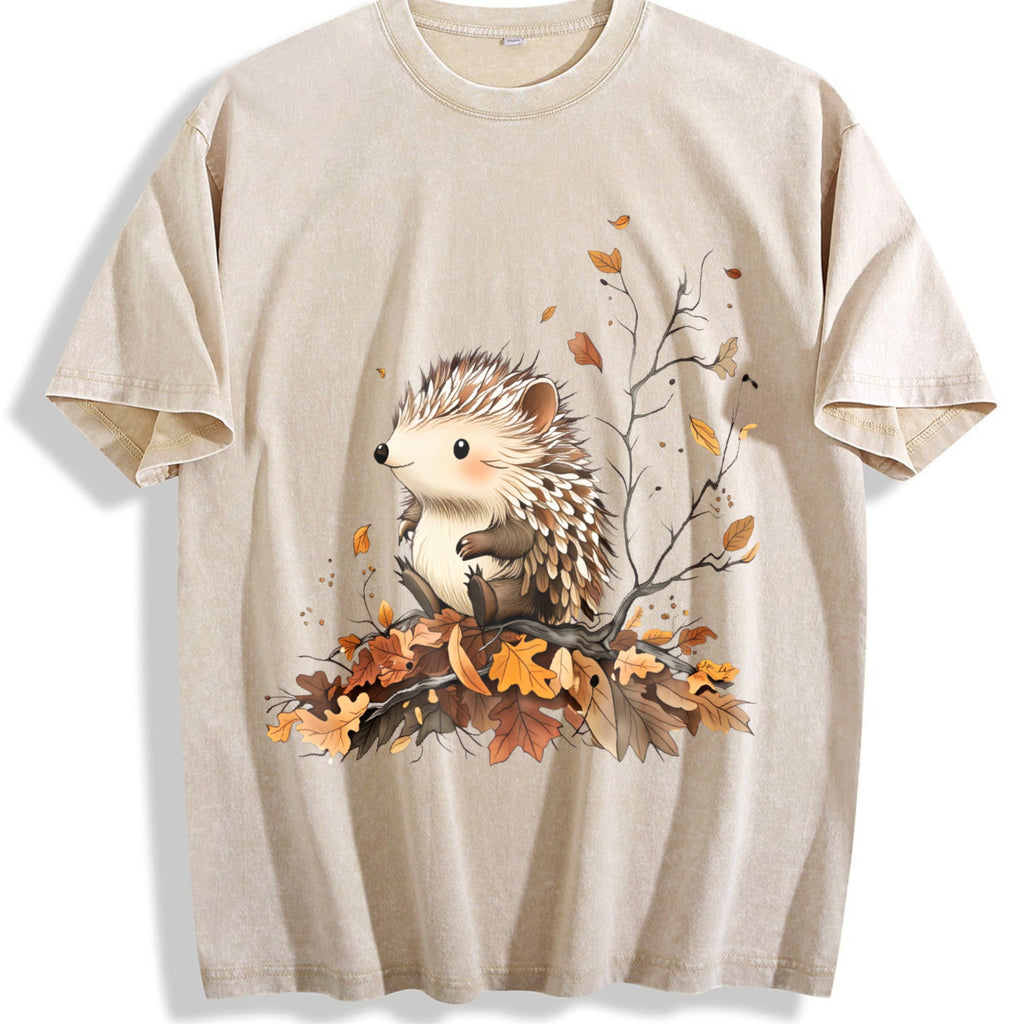 Autumn Little Hedgehog Vintage Washed T-Shirt product image 1