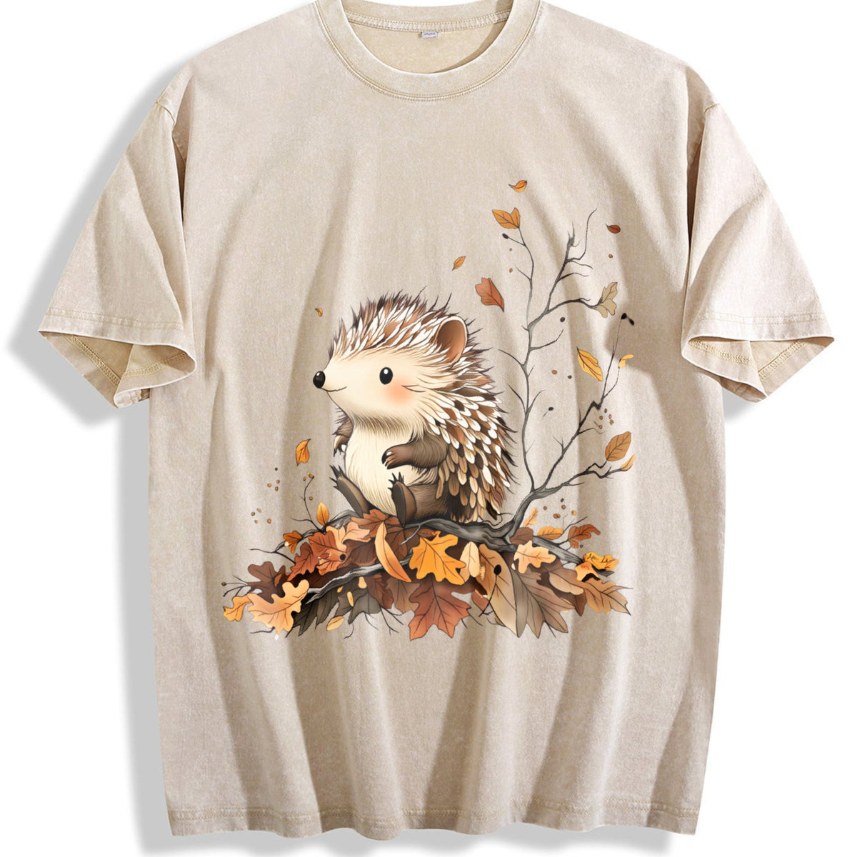 Autumn Little Hedgehog Vintage Washed T-Shirt product image 1