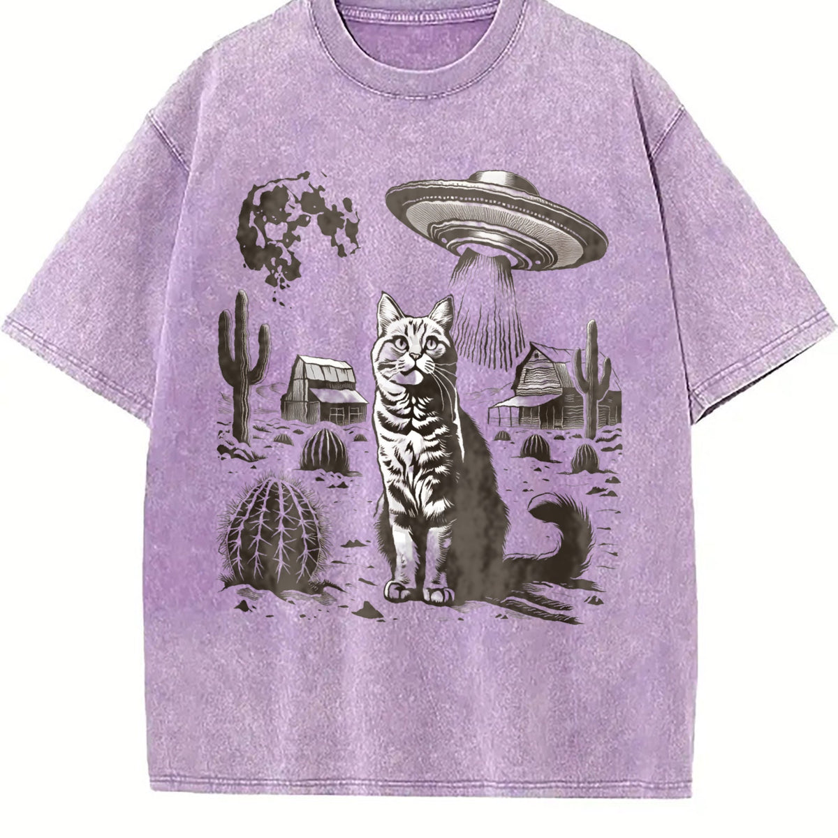 UFO Western Cat Vintage Washed T-Shirt product image 6