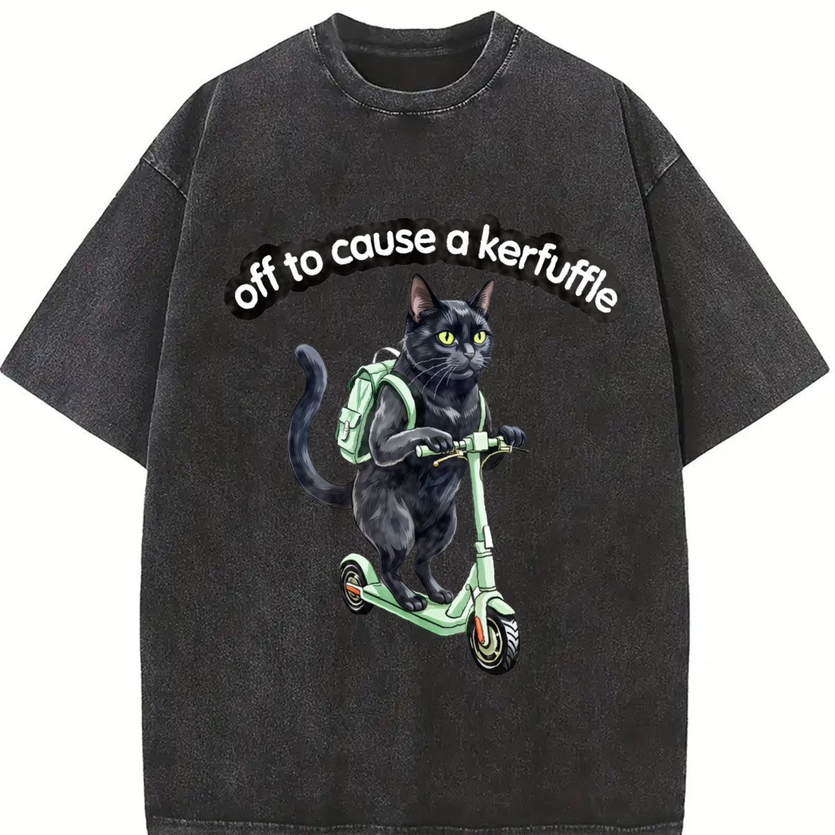 Funny Black Cat Scooter Off To Cause A Kerfuffle Boxy product image 2