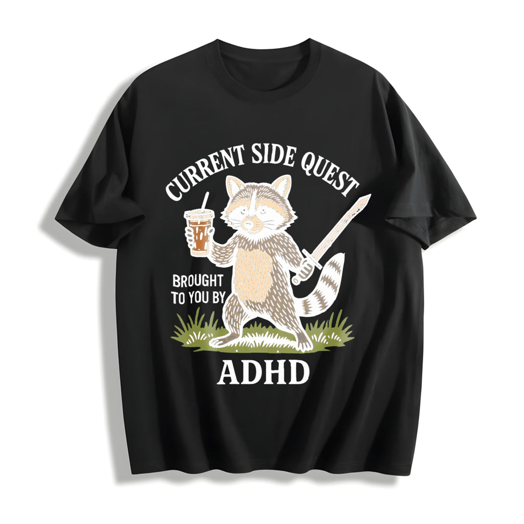 Adhd Raccoon Cotton T-Shirt product image 1
