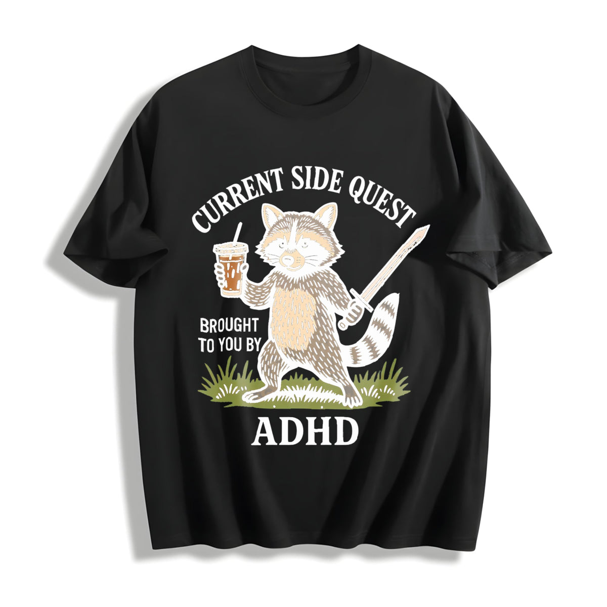 Adhd Raccoon Cotton T-Shirt product image 1