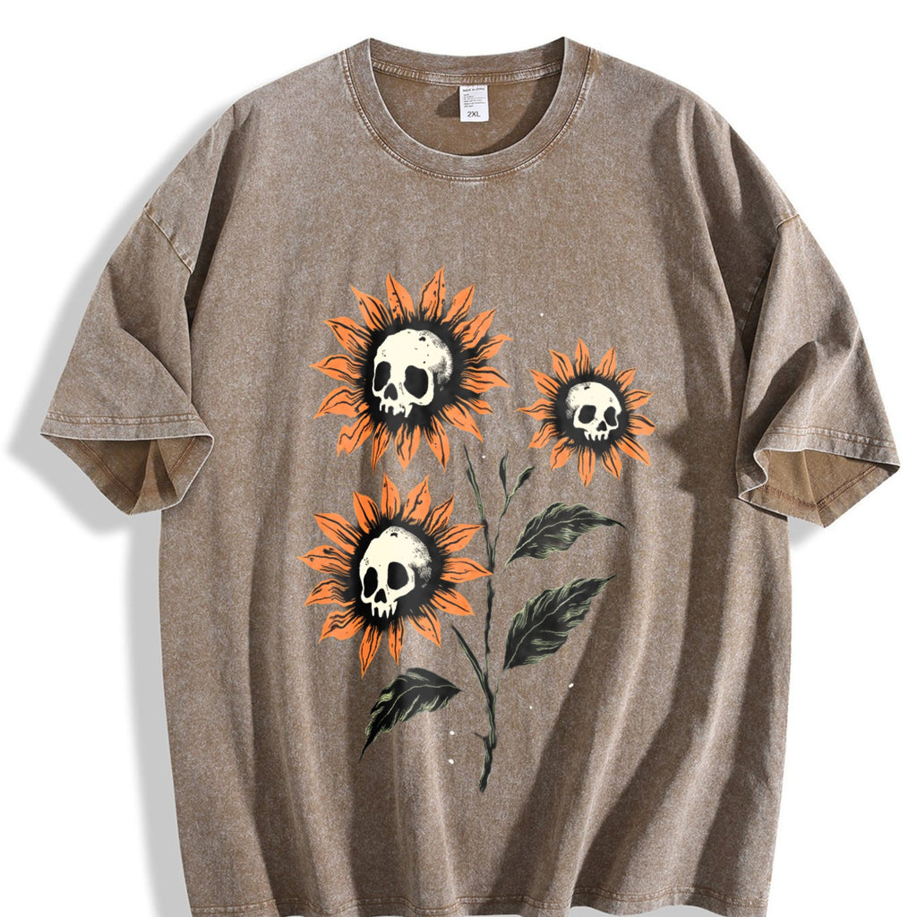 Skull Sunflowers Gothic Goth Creepy Cute Alt Grunge Y2K product image 3