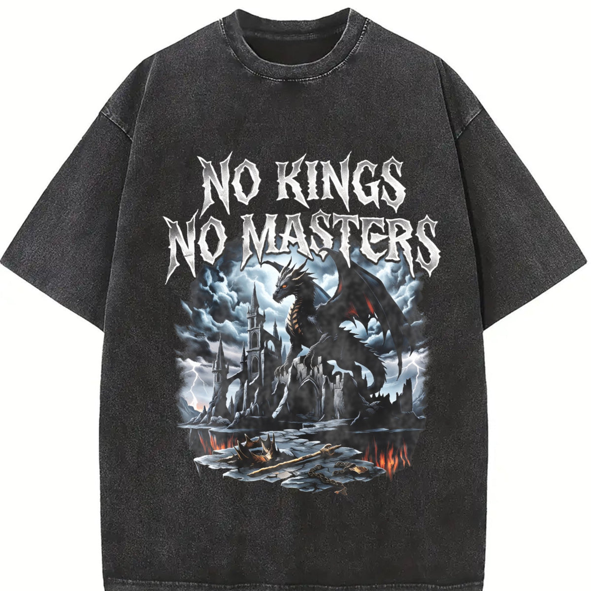 No Kings No Masters 90s Vintage Washed T-Shirt product image 2