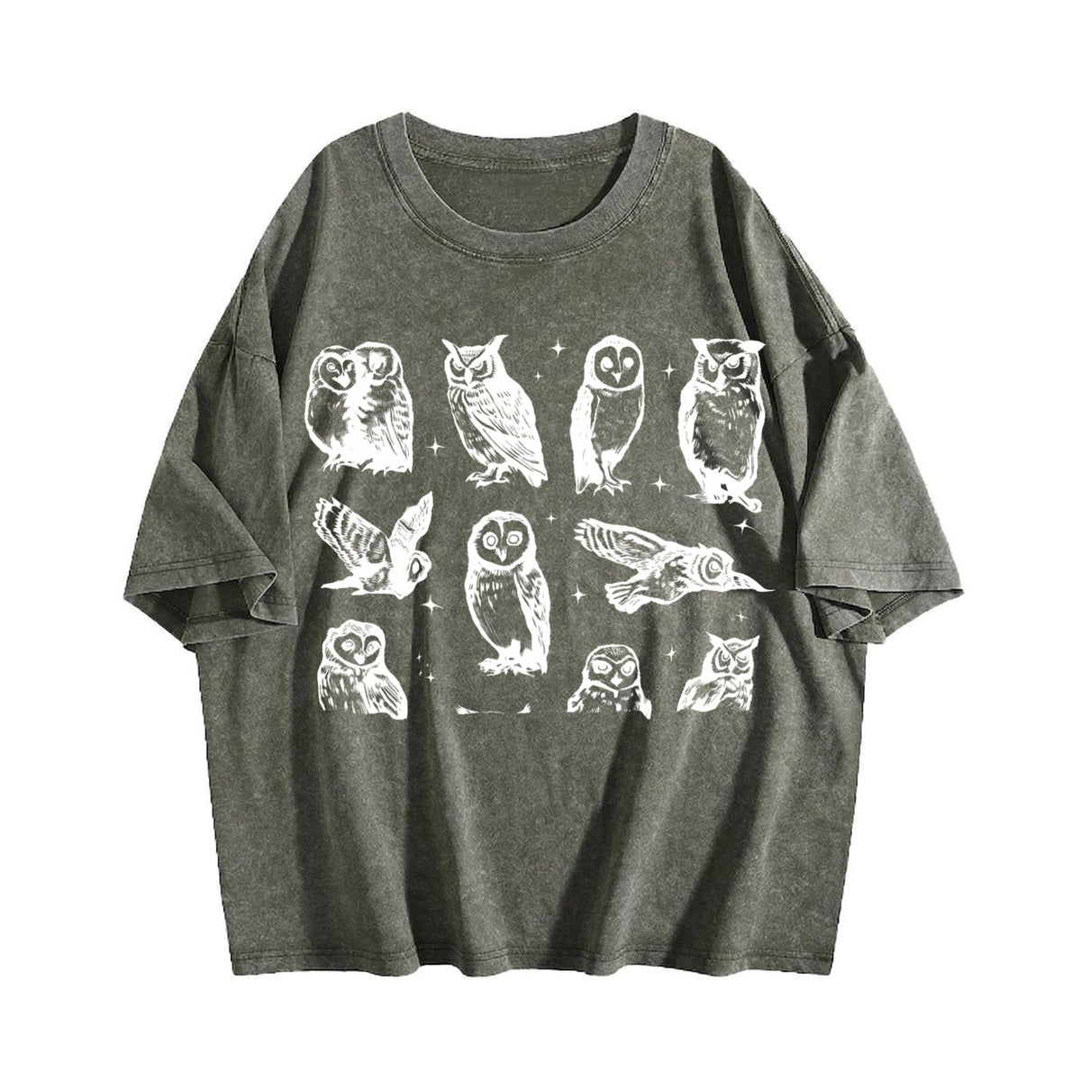 Owls 90s Tattoo Vintage Washed T-Shirt product image 4