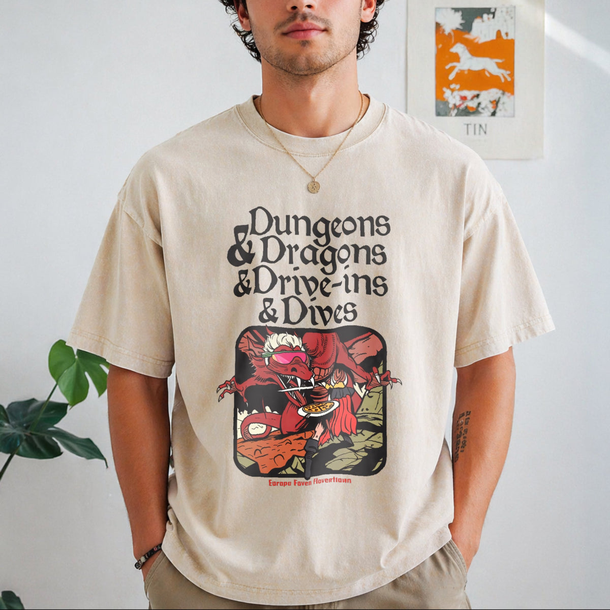 Dungeons And Dragons Drive Ins Dives Funny Vintage Washed product image 1