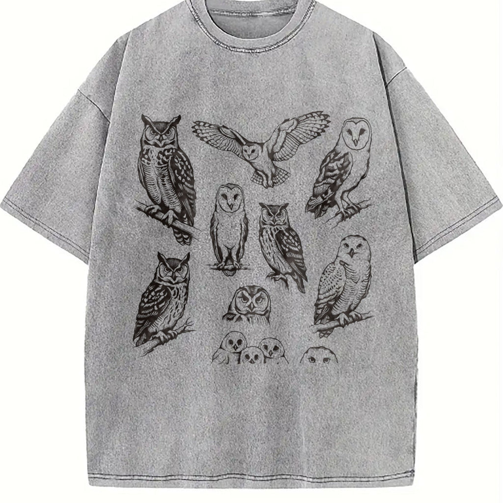 Owl 90s Tattoo Vintage Washed T-Shirt product image 5
