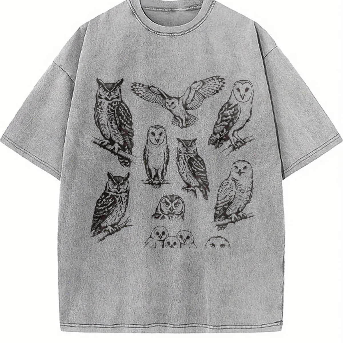 Owl 90s Tattoo Vintage Washed T-Shirt product image 5