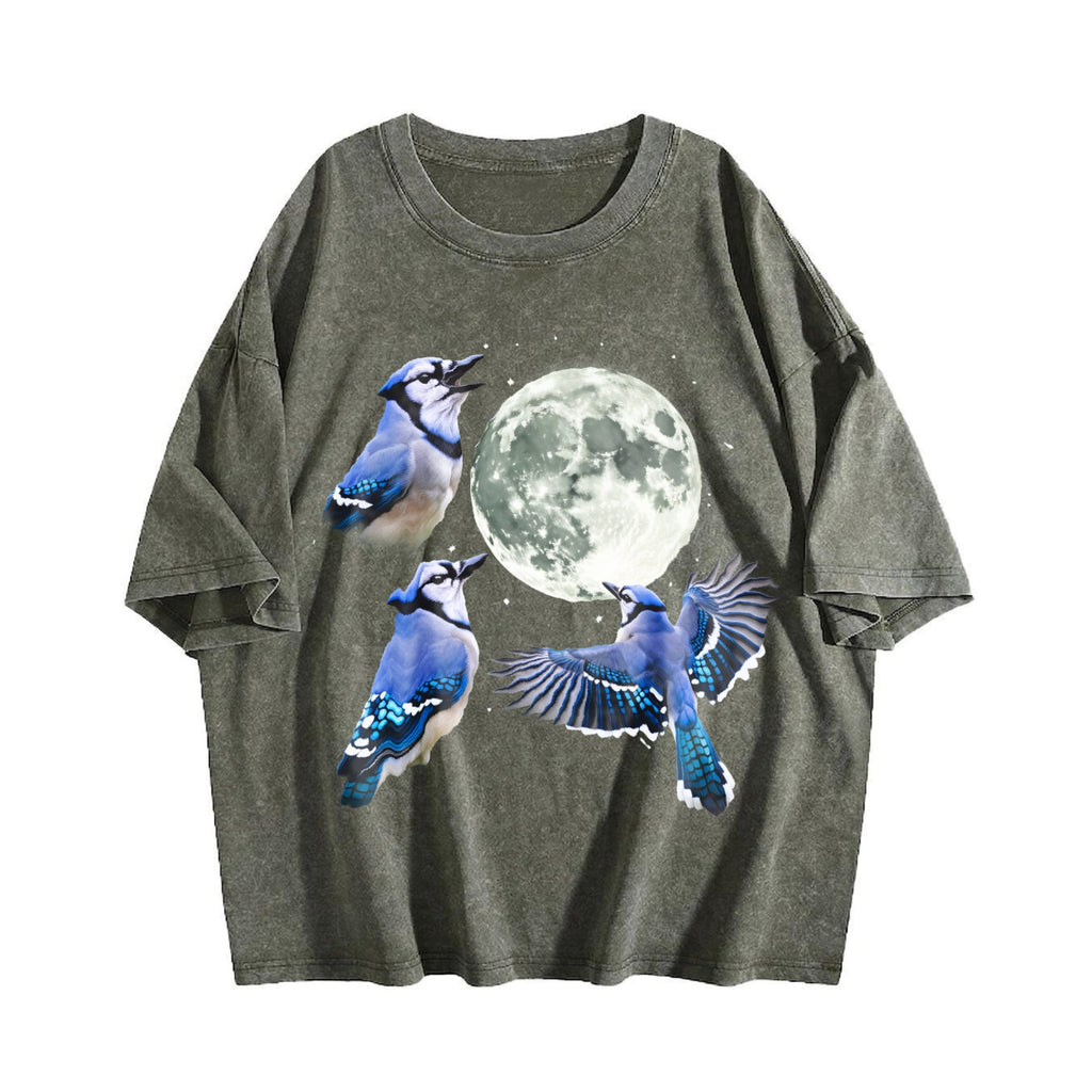 Blue Jay Moon 90s Vintage Washed T-Shirt product image 4