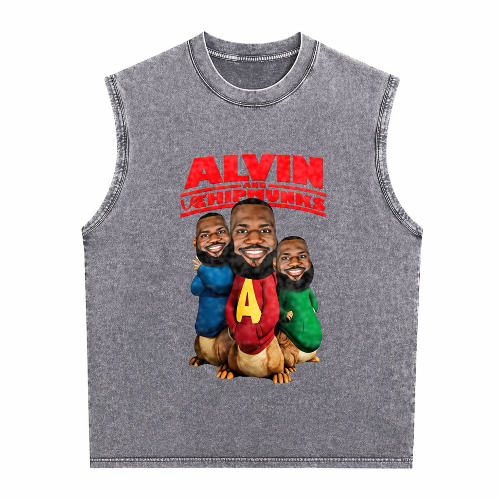 Lebron James Alvin And Chipmunks Bk-130 Men's Washed Tank Top
